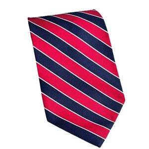 Rooster Neck Tie Mens Silk Blue Red White Repp 3.75” Wide 60”Long Rooster Logo
